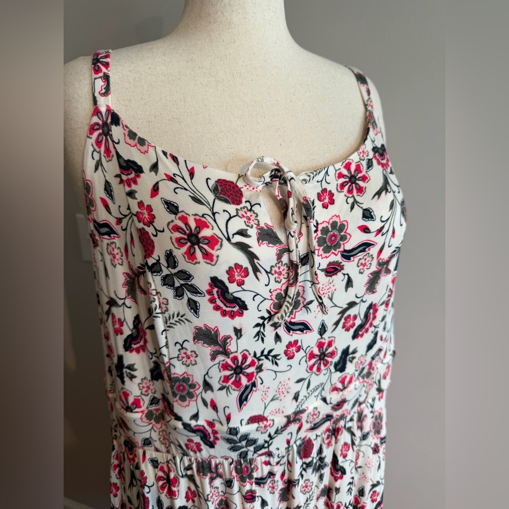 NWT Torrid Supersoft Floral Ivory Tie Front Midi Dress -Torrid Size 3 (22-24,3X) - Picture 5 of 16